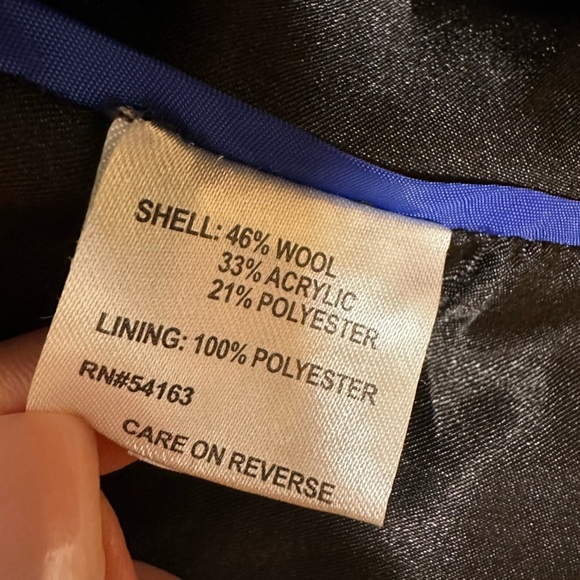 Calvin Klein Wool Knit Pea Coat Belt Warm Pockets Collar size 12p - Picture 11 of 12